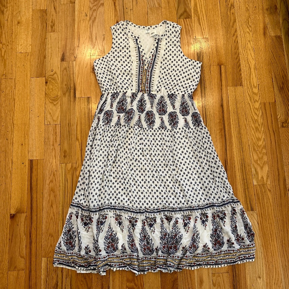 NEW NWT OLD NAVY white blue floral sleeveless tiered maxi dress size XXL 2XL